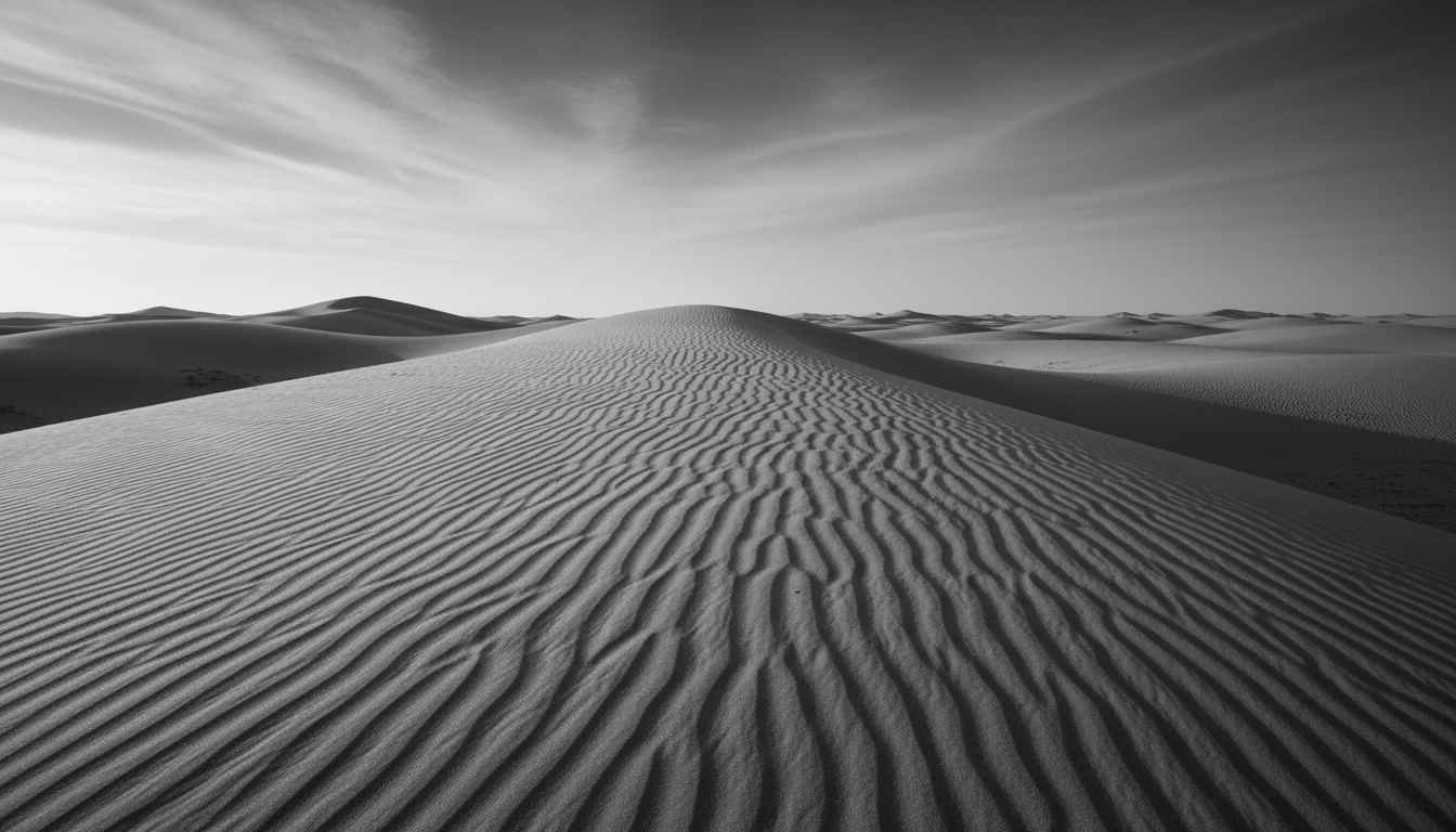 desert photography black and white